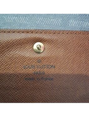 Louis Vuitton Brown Textured Leather Wallet with Gold Snap